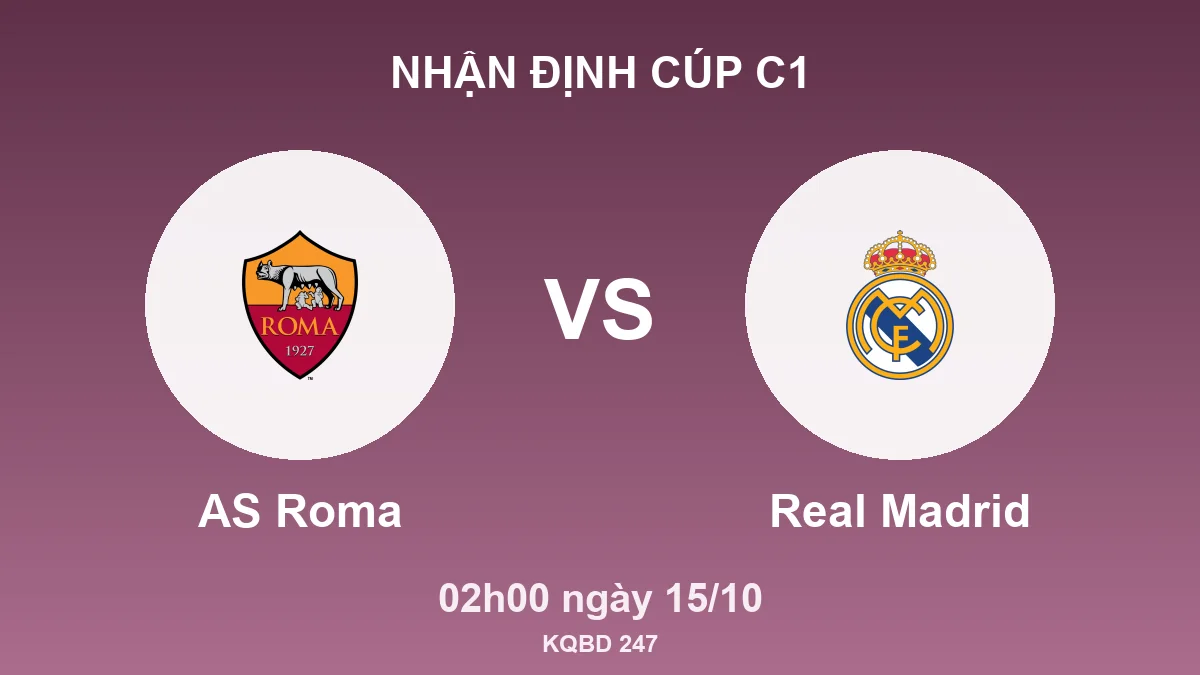Nhận định Cúp C1 AS Roma vs Real Madrid, 02h00 ngày 15/10